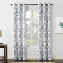 84"x40" Yuto Medallion Floral Light Filtering Grommet Top Curtain Panel White - No. 918