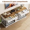 82” Double Dog Crate Furniture, Large Dog Kennel Indoor for 2 Dogs, Heavy Duty Wooden Dog Crate TV Stand with 4 Drawers and Shelves, Black - 2 of 4