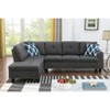 Faux Leather L-Shaped 2-Piece Sectional Sofa with Storage Ottoman, Cup Holders, and Toss Pillows - 3 of 4