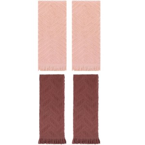 REGALWOVEN 4 Pcs Bathroom Cotton Soft and Absorbent Geometric Hand Towel 13" x 29" - 1 of 4