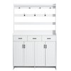 KTMBDW Four-Door Shoe Cabinet with Coat Rack, Spacious Top,3 Drawers, 8 Shelves, Metal hooks and handles for Hallway, Entryway, Living Room - 4 of 4