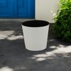 HomeRoots 9" White Recycled Plastic Indoor Outdoor Round Pot Planter - 2 of 3