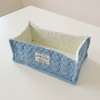 Anna-Kaci Rectangular Quilted Storage Box with Soft Sides and Label Accent 4.7x11x6.3in - 2 of 3