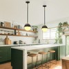 DORESshop Modern Black and Gold Pendant Light with Frosted Glass Shade, 1-Light E26 Hanging Fixture for Kitchen Island, Dining Room, Living Room - 2 of 4