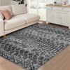 Washable Farmhouse Living Room Rugs, Chenille Non Slip Geometric Stripped Lines Print Bedroom Carpet - 4 of 4