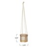 Storied Home Hanging Stoneware Planter with Faux Leather Straps and Rope Hanger - 2 of 3