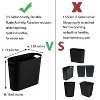 Aoibox Small Trash Can, 3.5 Gallon Slim Plastic Waste Basket with Handles for Bathroom, Bedroom, Kitchen, Office, Home, Black - 3 of 4