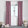 Bacati - Mix N Match Navy Red Chevron Ikat Curtain Panel - 3 of 4