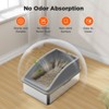 Stainless Steel Litter Box with Lid, XL Enclosed Cat Litter Box for Large Cats & Multi-Cat Households, High-Sided Anti-Leakage Design(2-Pack) - 4 of 4