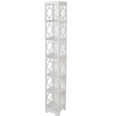 Generic Slim Decorative Shelving Unit or Set of 2 Baskets - White Shelving Unit