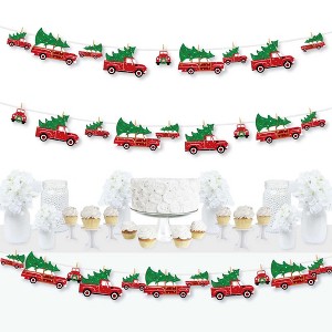 Big Dot of Happiness Merry Little Christmas Tree - Red Truck and Car Christmas Party DIY Decorations - Clothespin Garland Banner - 44 Pc - 1 of 4