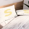 Deny Designs King April Lane Art Block Yellow Monogram S Microfiber Printed Pillow Sham - 2 of 3