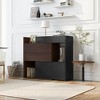 32.5''-58.8'' Extendable & Rotating Shoe Cabinet with Drawer, 90-Degree Corner Storage Cabinet for Entryway & Living Room, Black+Walnut - ModernLuxe - 2 of 4