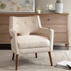 NicBex Polyester Accent Chair,Upholstered Living Room Chairs with Button Tufted Back and Open Arms,Cozy Armchair,Accent Chairs for Living Room,Cream - image 2 of 4