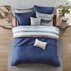Lyngins 8-Piece Seersucker Comforter & Quilt Set – Watercolor Stripe Print, Hypoallergenic, Machine Washable, Full/Queen Bedding Set - 2 of 4