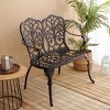 Patio Benches With Floral Rose, Patio Furniture Modern With Rust-Resistant And Waterproof Finish, Garden Benches For Outdoor-Cuddlewood - 2 of 4