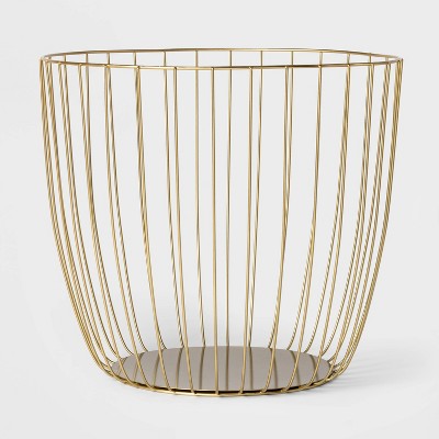 Large Metal Wire Basket Gold Threshold Round Decorative Blanket Holder 18 x16 Iron Basket Target