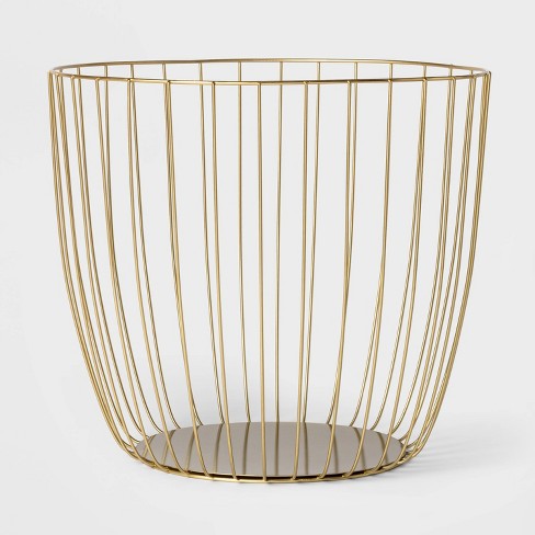 Large Metal Wire Basket Gold Threshold Target