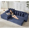 Left-Facing L-Shaped Sectional Sofa, Convertible Floor Sleeper Sofa Bed with 8 Pillows & Side Pocket, Corduroy Modular 3-in-1 Sofa, No Assembly - 3 of 4