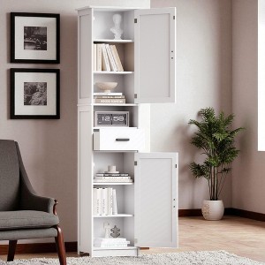 Mshliw 69" Tall Bathroom Storage Cabinet with 2 Barn Doors and Drawer, Narrow Floor Cabinet with Adjustable Shelves for Bathroom,Entryway - 1 of 4