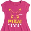 Girls' - Pokémon - Pika Face Fit & Flair Cap Sleeve Dress - 2 of 3