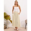 INSPIRE CHIC Women's Linen Summer Casual High Elastic Waist A-Line Midi Skirts - 4 of 4