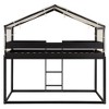 CLIHOME Rustic Twin Over Twin Wood Bunk Bed Frame with Tent and Ladder - 4 of 4