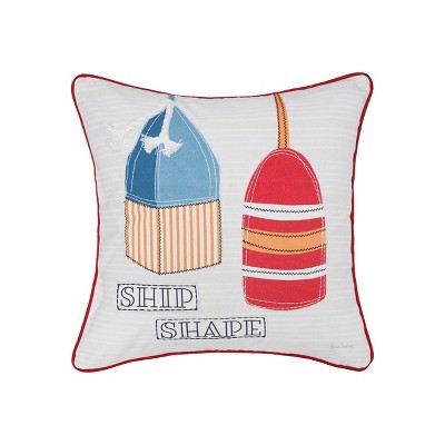 C&F Home 18" x 18" Buoy Ship Shape Printed and Applique Throw Pillow