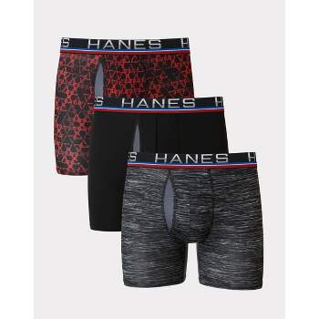Hanes Men's Comfort Flex Fit Ultra Soft Cotton Stretch Long Leg Boxer  Briefs 3-Pack - CFFLC3