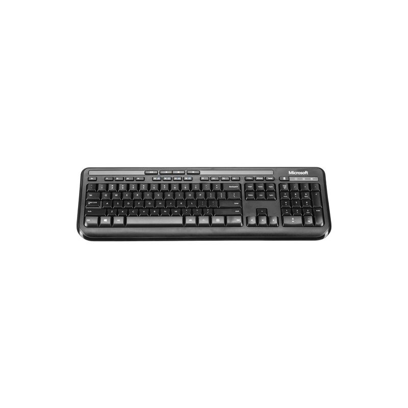 Microsoft Wired Keyboard 600 Black - Wired USB - Quiet-Touch Keys - Media Controls - Spill-Resistant Design - Hot Keys, 1 of 6