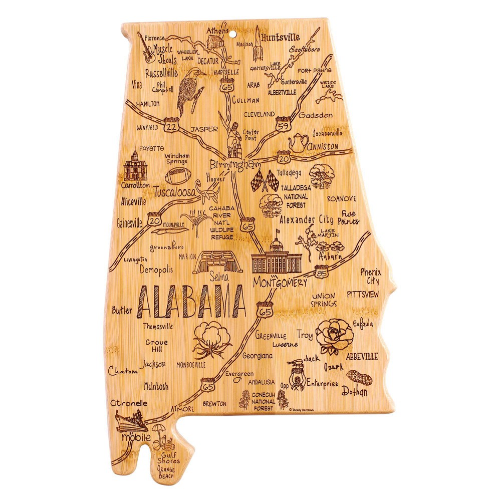 Totally Bamboo Destination Alabama Cutting Board