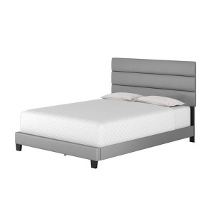 Luxembourg Faux Leather Channel Upholstered Platform Bed - Eco Dream - 1 of 4