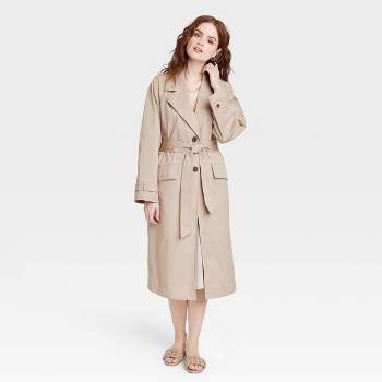Women's Statement Trench Coat - A New Day™ Tan L