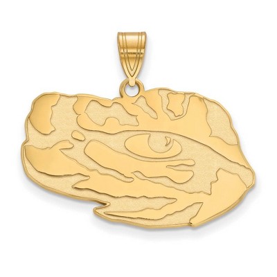 Black Bow Jewelry 10k Yellow Gold Louisiana State Fighting Tigers NCAA Large Pendant