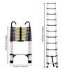 NAYSAYE 10.5FT Telescopic Ladder Aluminum Folding Ladder with Hooks Multi-Purpose Ladder for RV Attic Home 330 Pound Capacity, Silver, 12.4"*2.75"*30" - 3 of 4