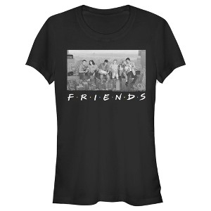 Juniors Womens Friends Besties Atop Skyscraper Photo T-Shirt - 1 of 3