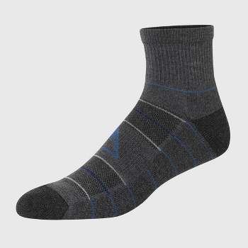 Hanes Premium Men's Striped City Streets Explorer Ankle Socks 3pk - Gray 6-12