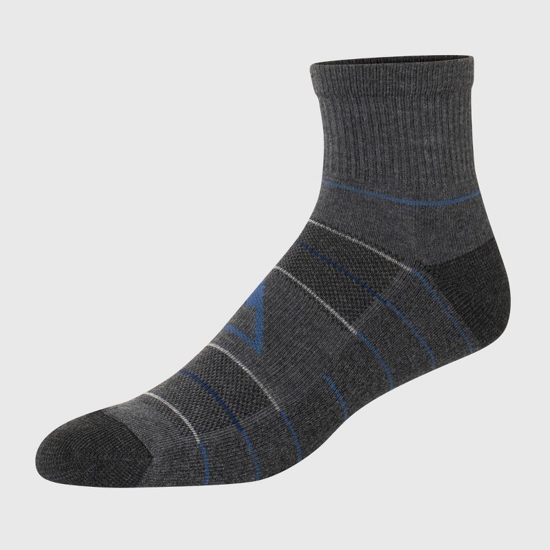 Hanes Premium Men&#39;s Striped City Streets Explorer Ankle Socks 3pk - Gray 6-12, 1 of 4