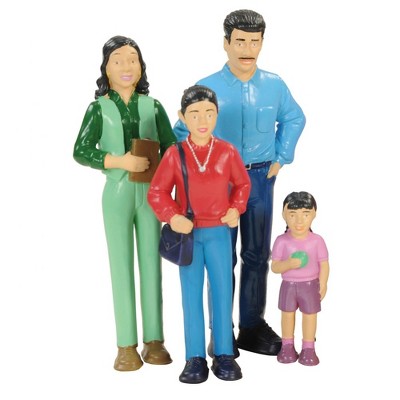 Inclusive Multicolor Vinyl Hispanic Family Doll Set, 8 Pieces