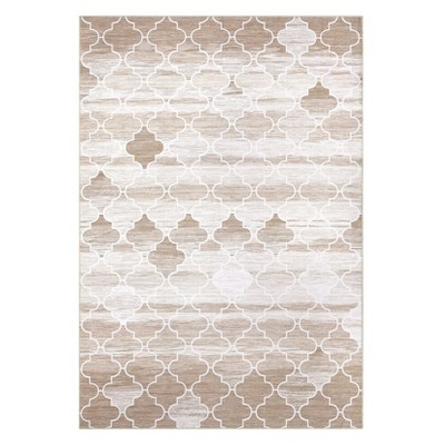 Area Rug Washable Non Slip Backing Boho Trellis Rug Low Pile Distressed Floor Carpet Retro Accent Rug for Living Room Bedroom