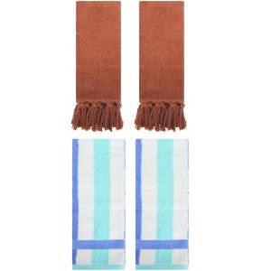 REGALWOVEN 4 Pcs Cotton Bathroom Hand Towels for Home Decoration - 1 of 4