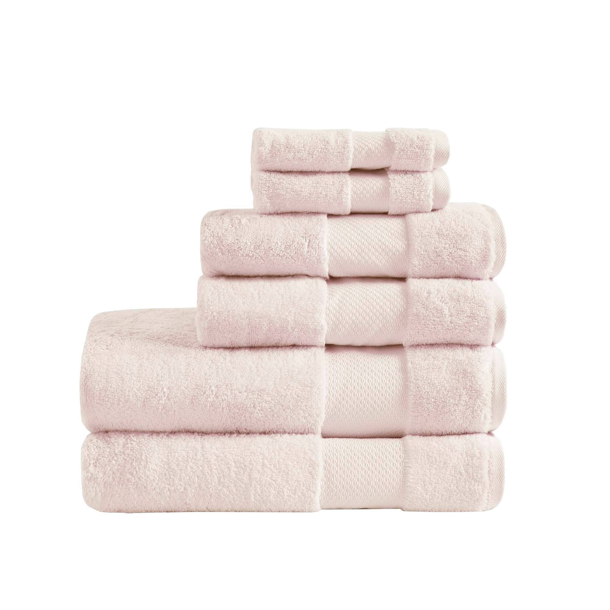 6pc Turkish Bath Towel Set Blush