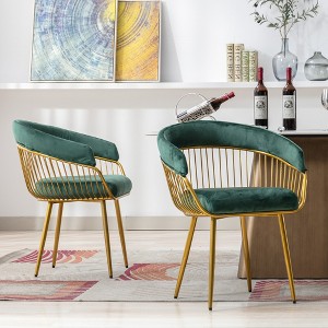 DYHOME Modern Mid Century Dining Chair, Upholstered Velvet Dining Room Chairs with Metal Legs for Makeup/Living Room (Set of 2) - 1 of 4