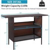 VINGLI Wicker Outdoor Bar Table with 2 Steel Shelves, Sets of Rails, Rattan Patio Storage for Backyard, Poolside, Garden - 3 of 4