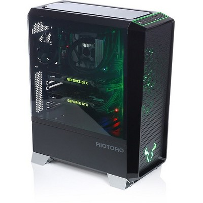 RIOTORO CR1280 PRISM RGB Full Tower Case - Full-tower - Black - Aluminum, Steel, Plastic - 8 x Bay - 3 x 4.72" x Fan(s) Installed - 0