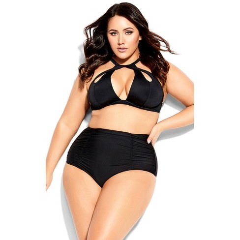 Women's Plus Size Azores Bikini Brief - black | CITY CHIC - image 1 of 4