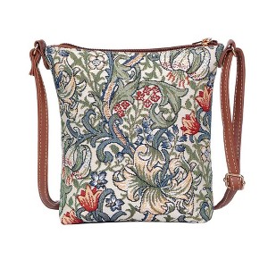 Signare USA William Morris Golden Lily Green Sling Bag - 1 of 4