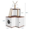 2 in 1 Multi Level 48.8 Inch Wooden e Cat Tree Litter Box Enclosure - 2 of 4