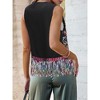 Nlife Women's Solid Color Sparkly Sequin Fringed Trim Sleeveless Glitter Jacket - 4 of 4