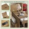 KWPZQEB End Table with Charging Station, Flip Top Side Table with Bookshelf, Drawer & Cup Holders, Sofa Couch Table with Storage Spacs for Living Room - 4 of 4